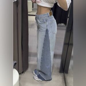 Zara Women's Sky Blue Straight Leg Jeans